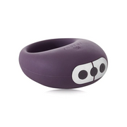 A purple vibrating cock ring with three control buttons.