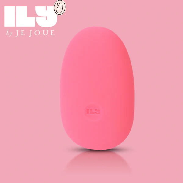 Pink pebble-shaped silicone clitoral vibrator with ILY logo.