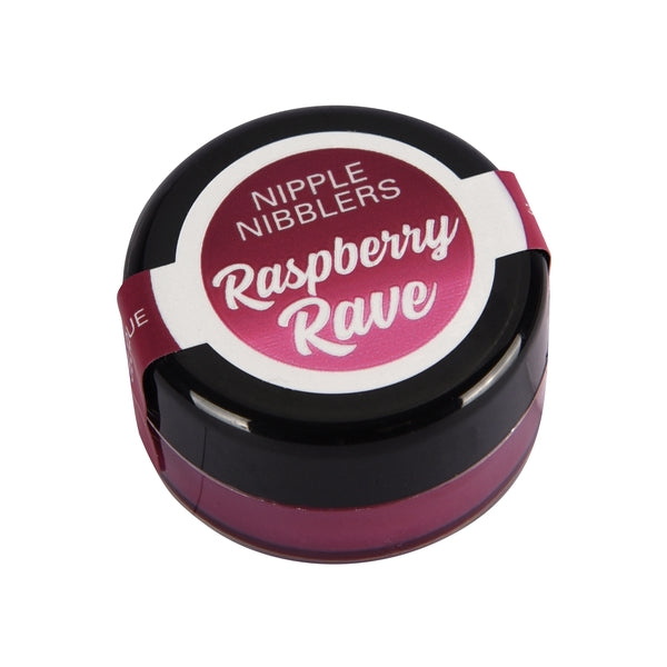 A small jar of Raspberry Rave Cooling Nipple Tingle Balm.