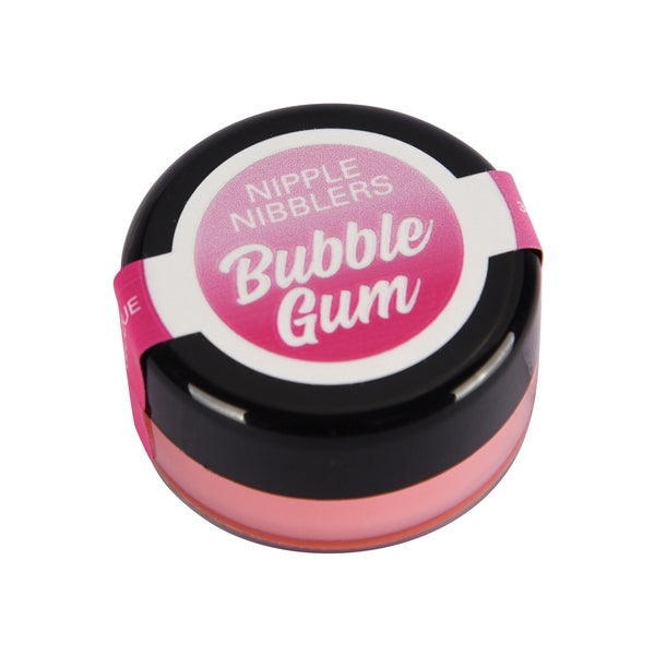 A small jar of bubble gum flavored nipple tingle balm.