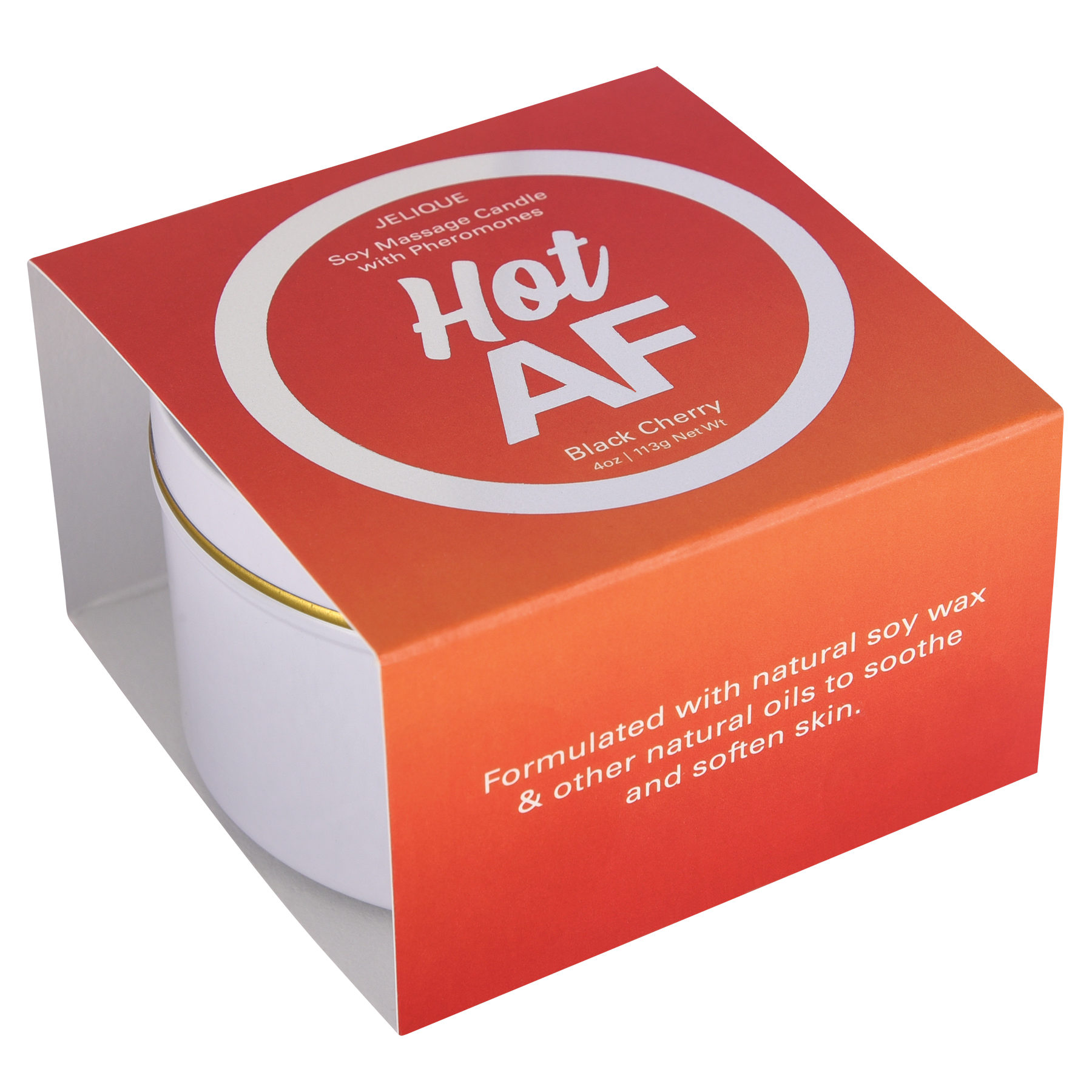 JELIQUE Hot AF Black Cherry Soy Massage Candle with Pheromones.