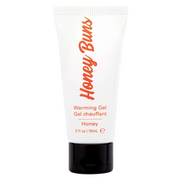 Honey Buns warming gel in a white tube with a black cap.