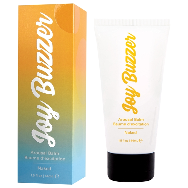 Joy Buzzer Naked Arousal Balm in a tube and box.