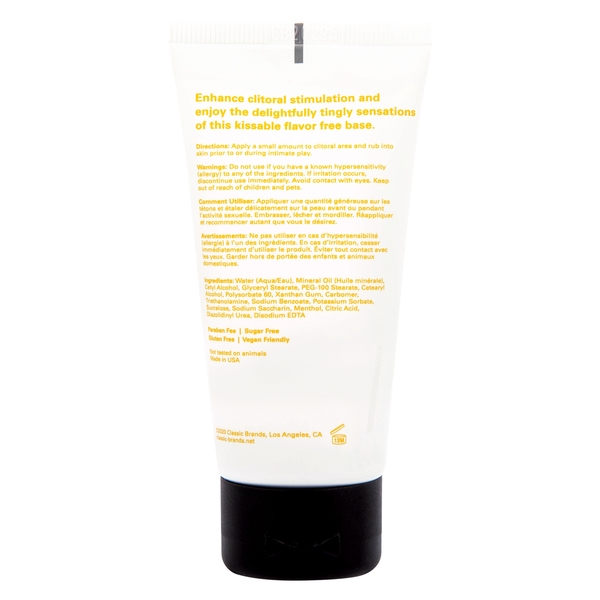 Tube of Jelique Clitoral Arousal Balm with directions and ingredients.