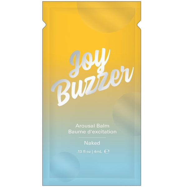 Joy Buzzer arousal balm in a single-use packet.