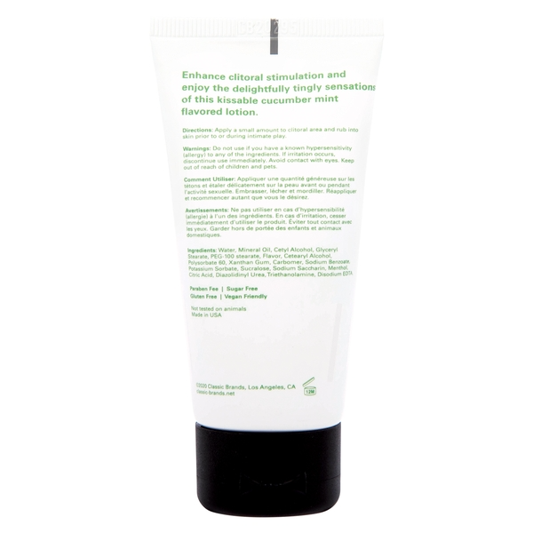 Jelique Mojito Twist Cooling Lotion with cucumber mint flavor.