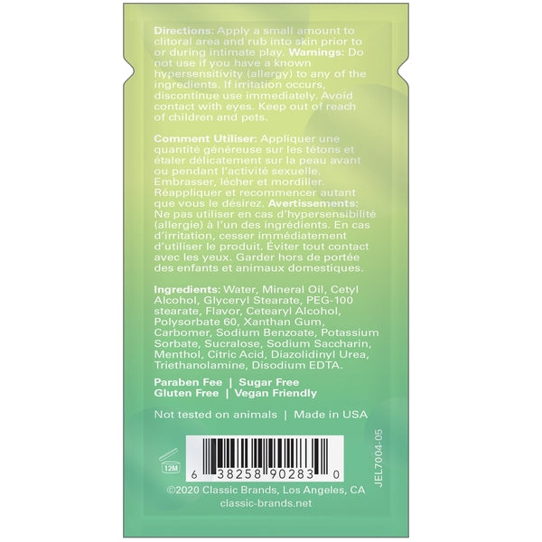 Jelique Mojito Twist Cooling Lotion with directions, ingredients, and barcode.