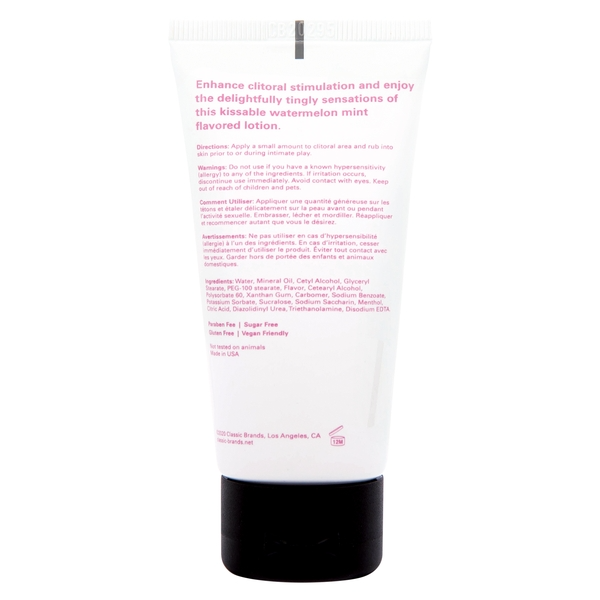 Tube of watermelon mint flavored clitoral arousal balm.