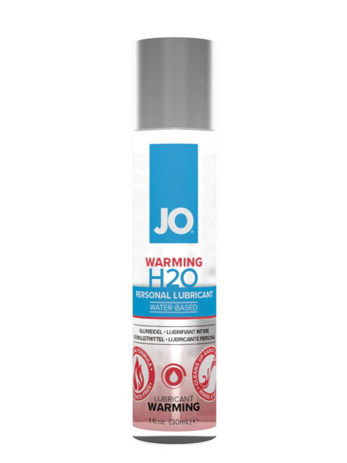 JO H2O Warming personal lubricant in a 30mL bottle.
