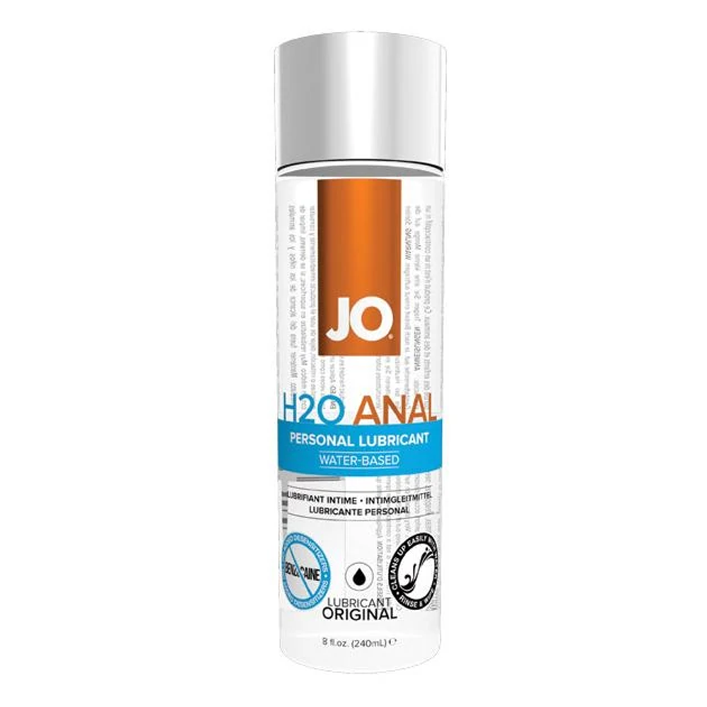 JO H2O Anal Personal Lubricant, water-based, 8oz bottle.
