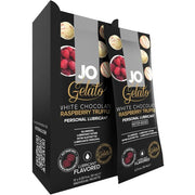 JO Gelato White Chocolate Raspberry Truffle water-based lubricant 12-pack.