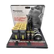 Kama Sutra Pheromone Body Oil and Candle Assortment Prepack with definition of pheromone.