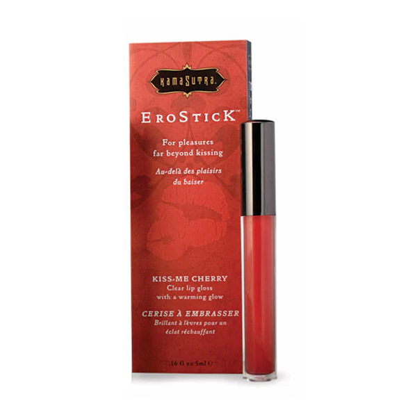 Erostick Kiss-Me Cherry warming lip gloss by Kama Sutra.