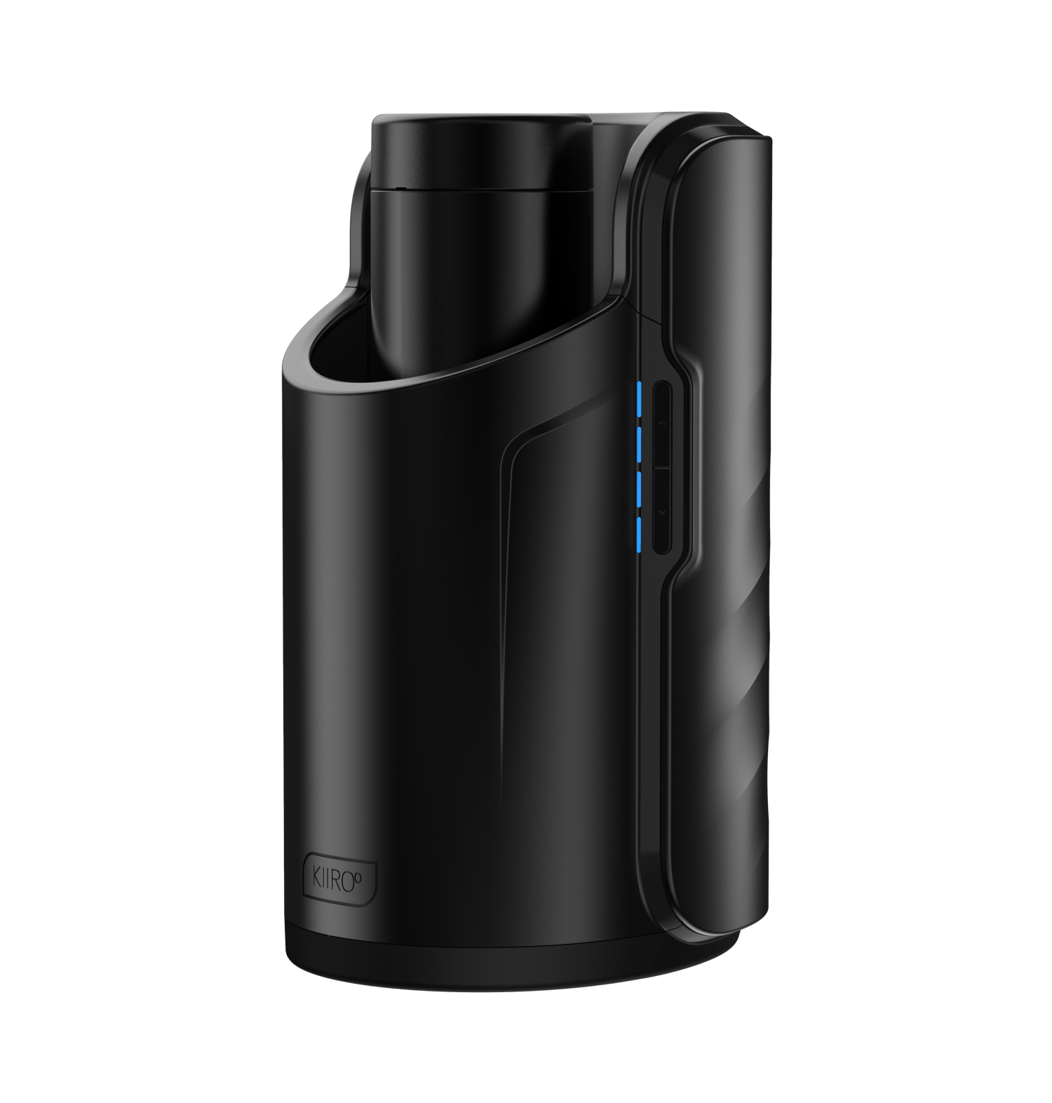 Black Kiiroo Keon automatic masturbator with blue indicator lights.