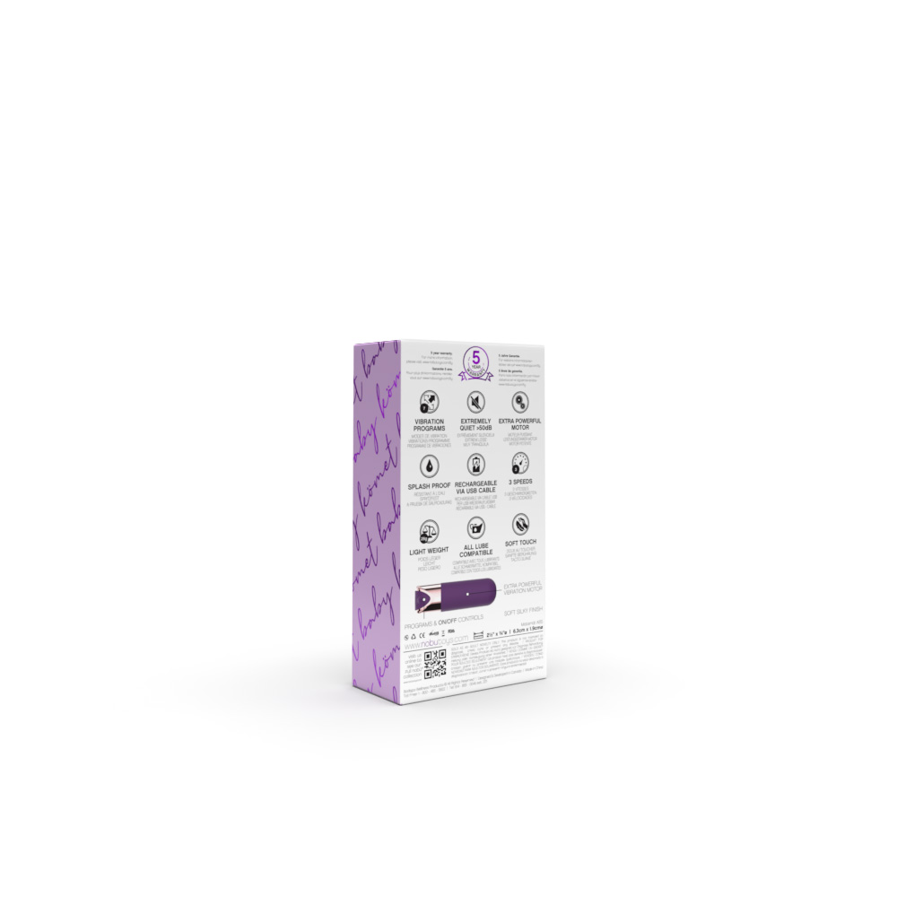 Purple Komet Baby rechargeable silicone bullet vibrator with 7 vibration programs.