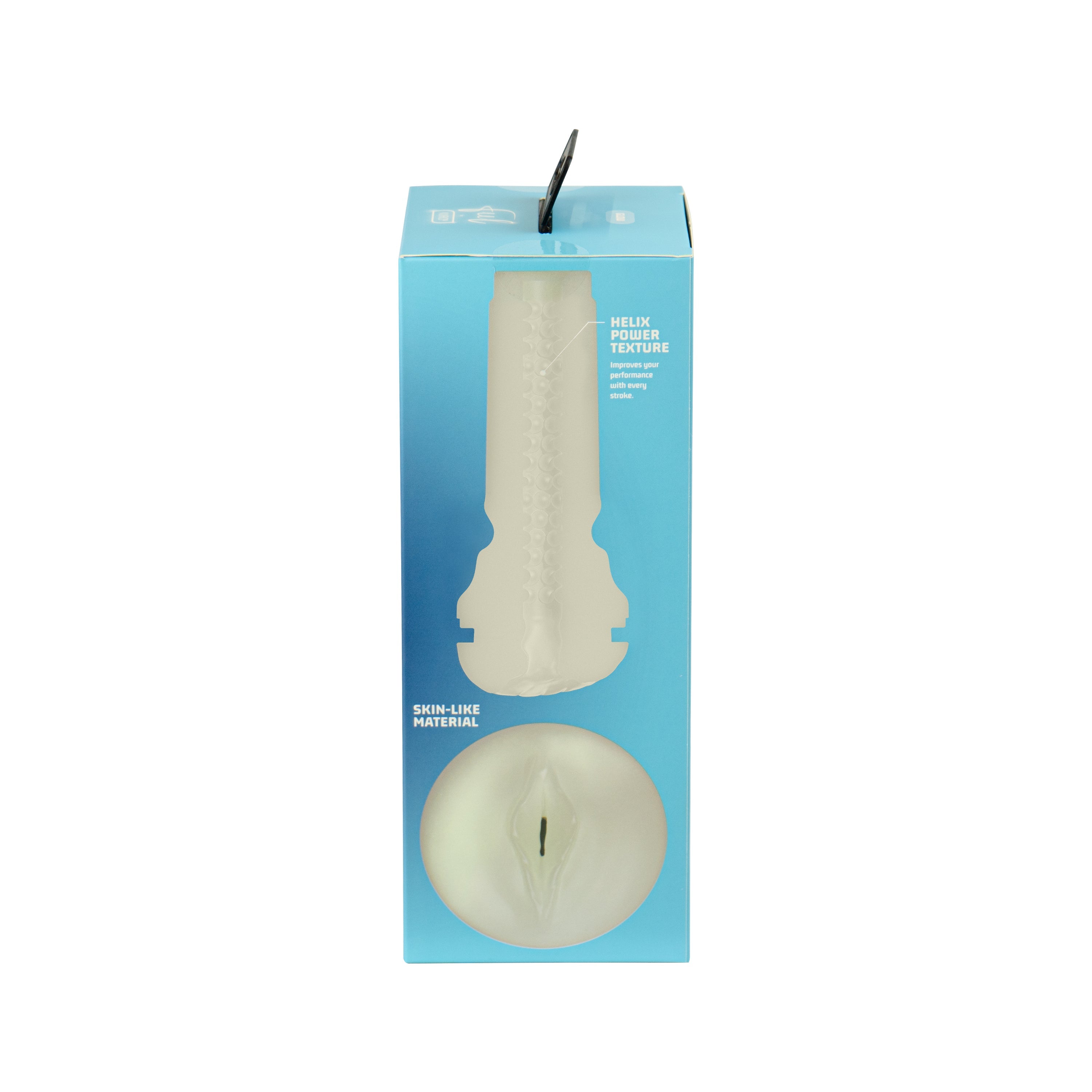 FeelGlow glow-in-the-dark stroker with textured sleeve.