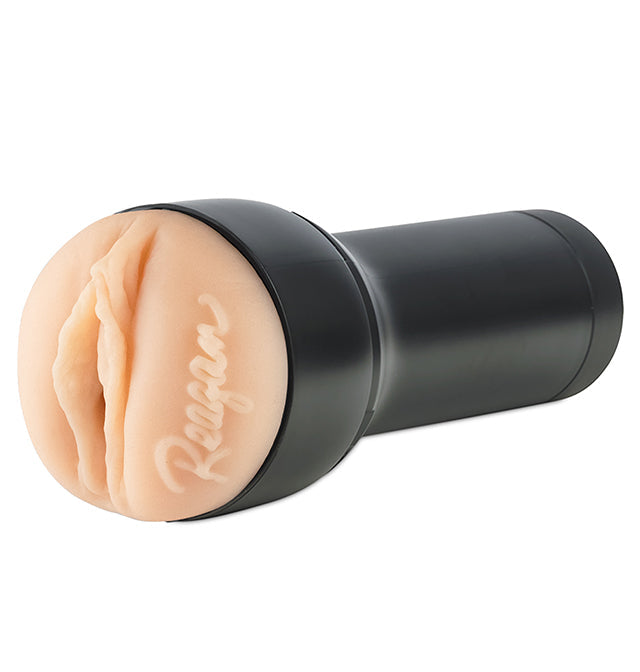 Reagan Foxx stroker sleeve with realistic texture and black casing.