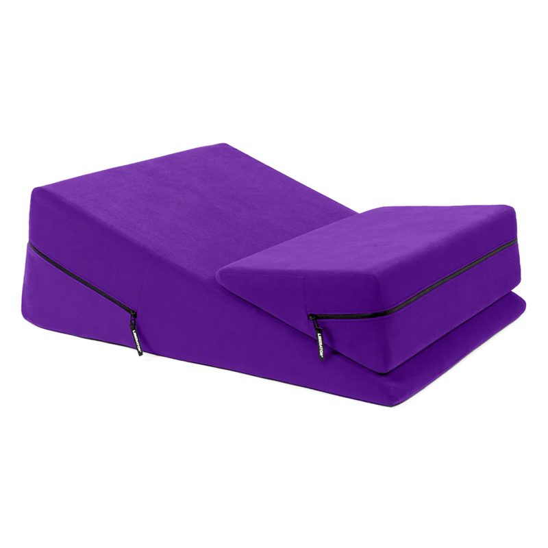 Purple microfiber wedge and ramp positioning pillow combo.