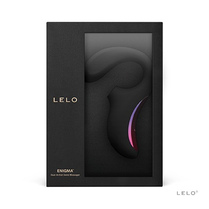 Black Lelo Enigma Cruise dual sonic G-spot stimulator in packaging.