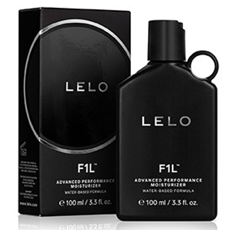 LELO F1L Advanced Performance Moisturizer, water-based formula, 100ml bottle and box.