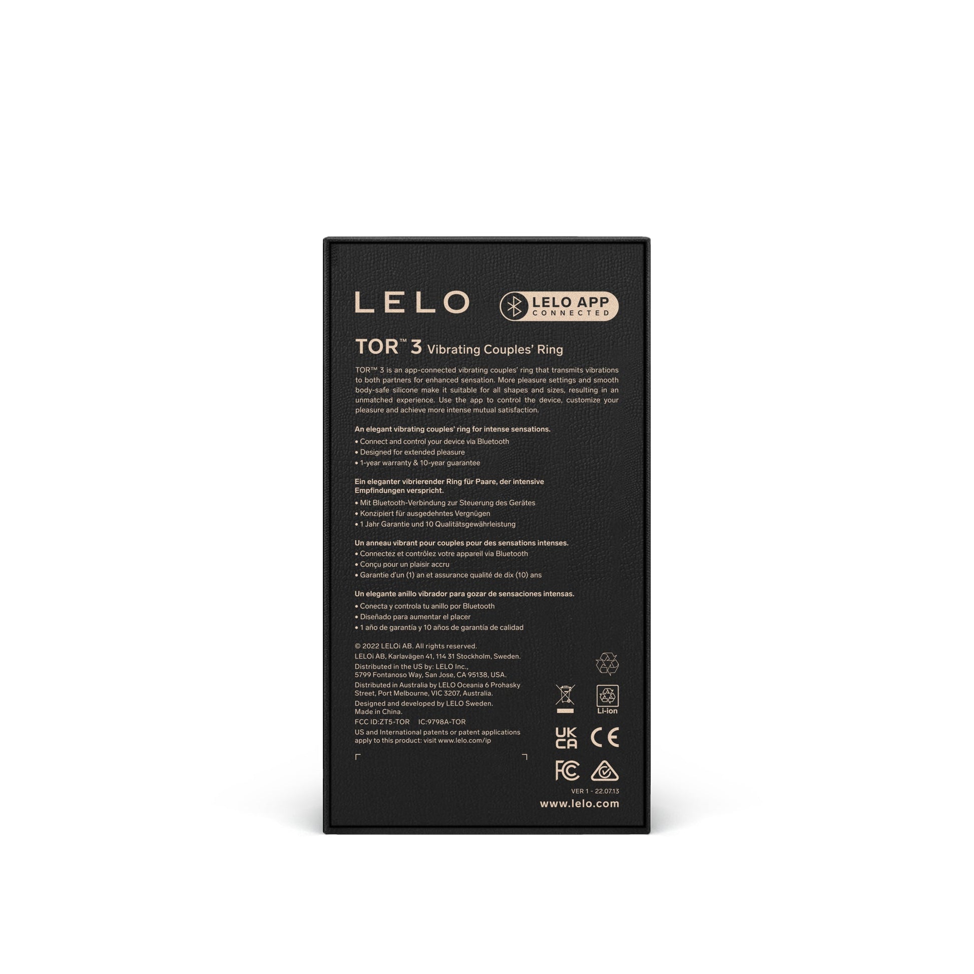 LELO TOR 3 vibrating couples ring made of waterproof silicone.