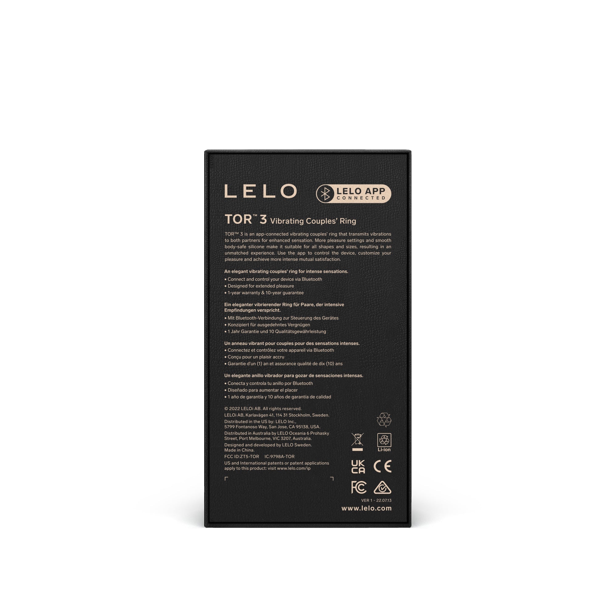 LELO TOR 3 vibrating couples ring made of waterproof silicone.