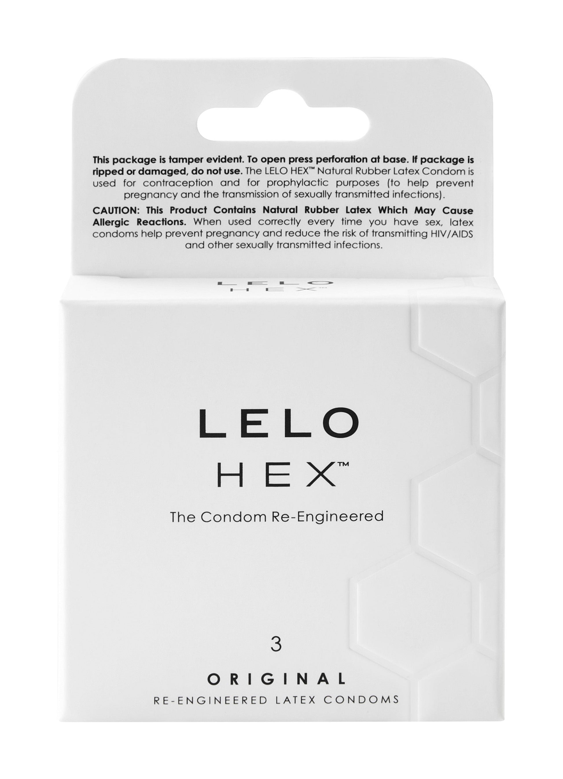 LELO HEX Original condoms, 3 pack, re-engineered latex.