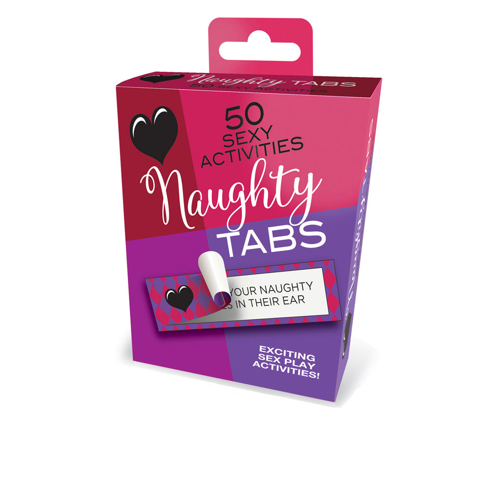 Box of Naughty Tabs with 50 sexy activities for couples.