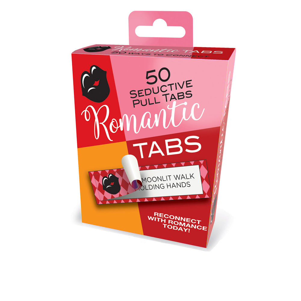 Box of Romantic Tabs with 50 seductive pull tabs for couples.