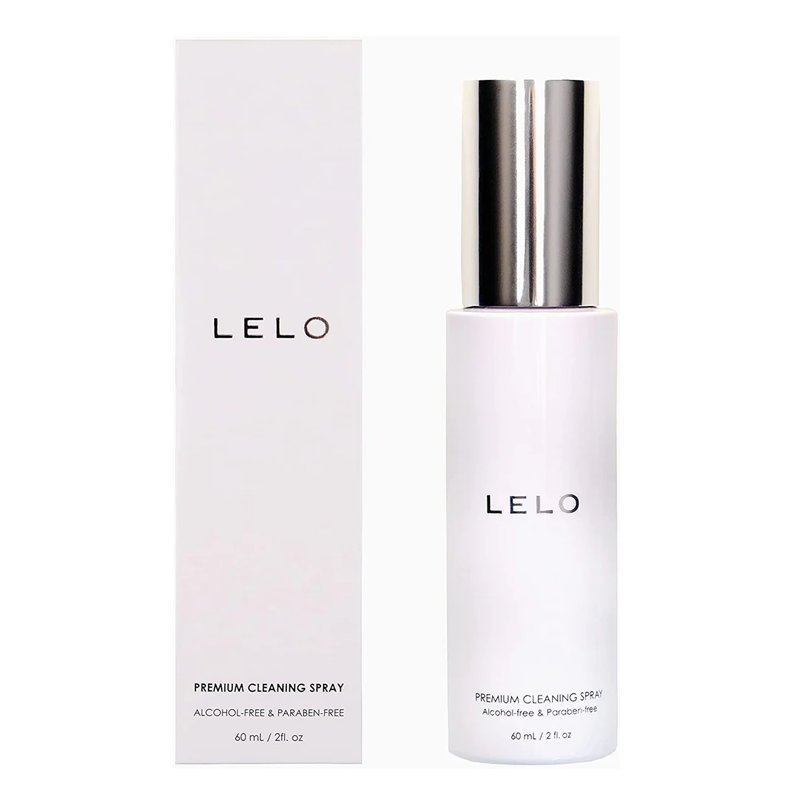 LELO premium cleaning spray bottle and box.