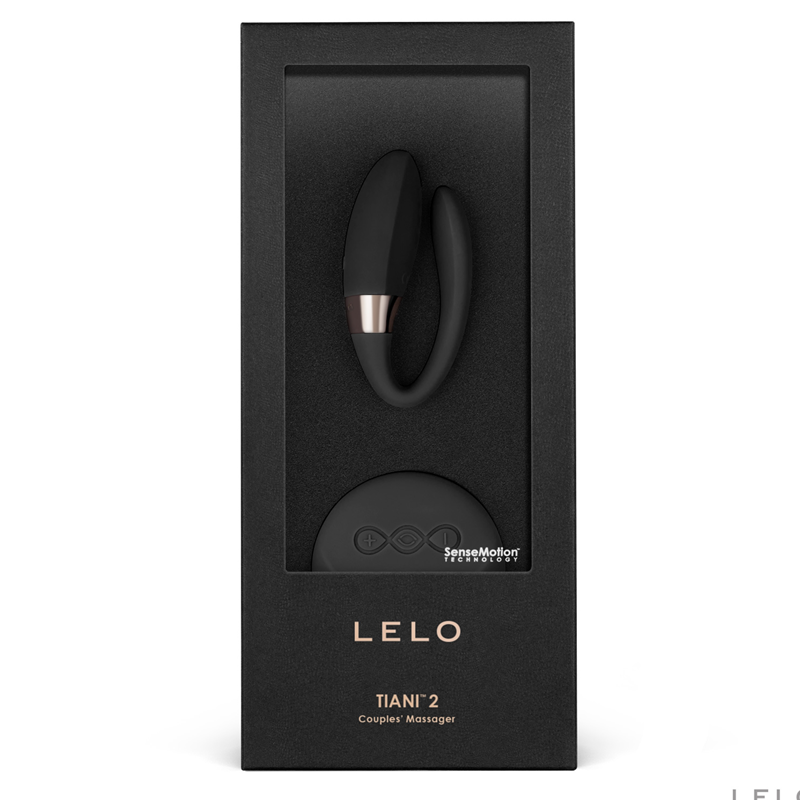 Black Lelo Tiani 2 couples massager in a black box.