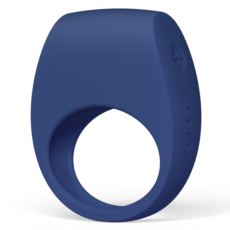 A blue Lelo Tor 3 vibrating cock ring made of silicone.
