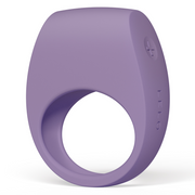 A violet dust LELO TOR 3 vibrating cock ring with a plus symbol.