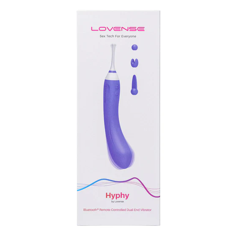 Purple Lovense Hyphy dual-end vibrator with app control.