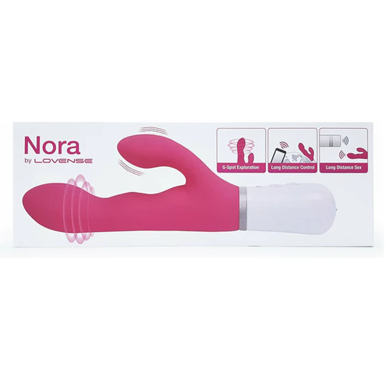 Pink Nora rabbit vibrator by Lovense with app control features.