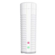 White ribbed male masturbator with two control buttons.
