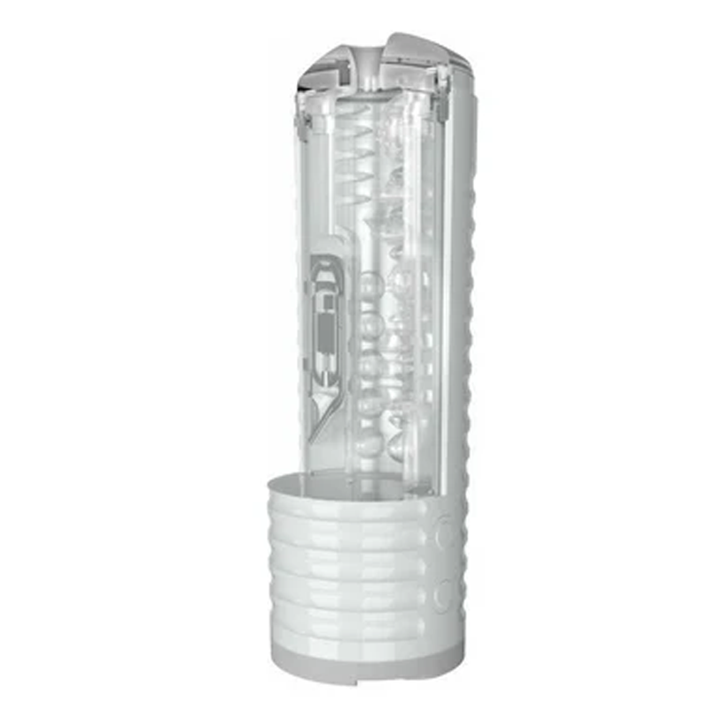 App-controlled vibrating male masturbator with textured interior.