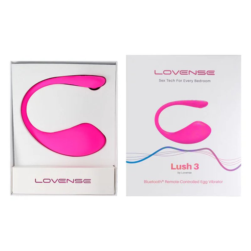 Pink Lovense Lush 3 app-controlled remote vibrating egg.