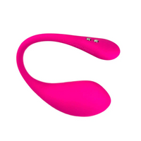 Pink Lovense Lush 3 app-controlled vibrating egg with two buttons.