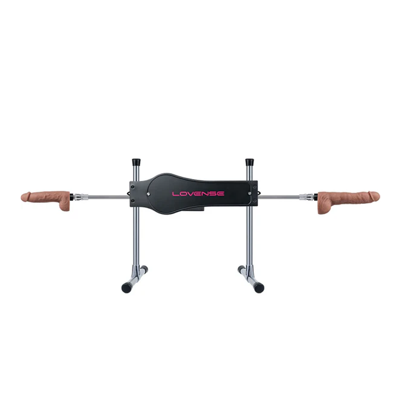 App-controlled double-sided sex machine with two dildos.