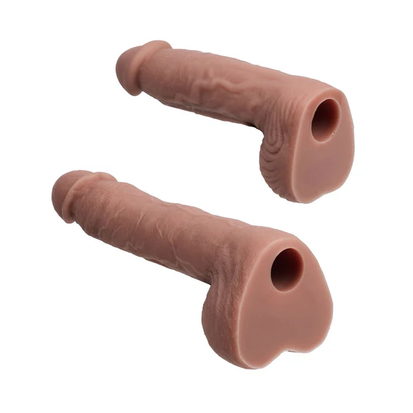 App-controlled double-sided sex machine with two realistic silicone dildos.