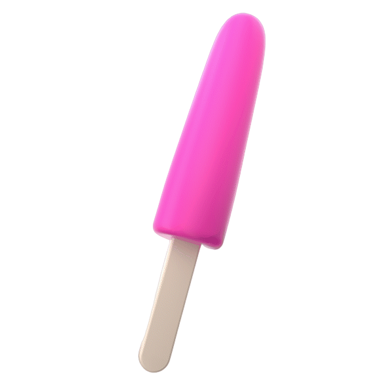 Pink silicone dildo shaped like a popsicle.