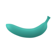 A blue silicone banana vibrator with 7 vibration modes.