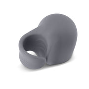 Gray silicone loop wand attachment and cock ring.
