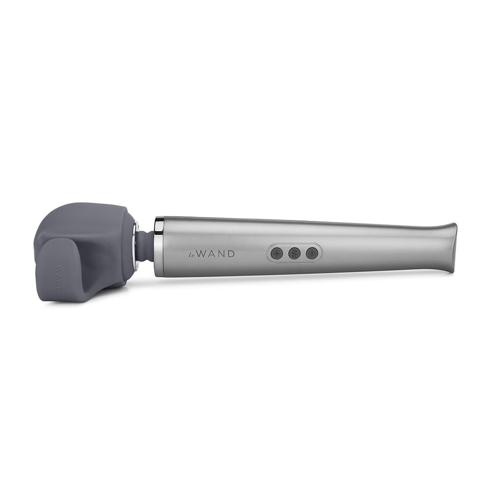 A silver LE Wand with a grey silicone loop attachment.