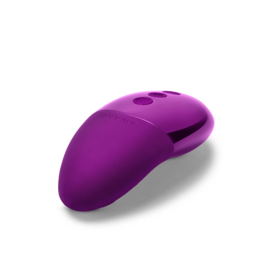 A purple rechargeable waterproof mini vibrator with three buttons.