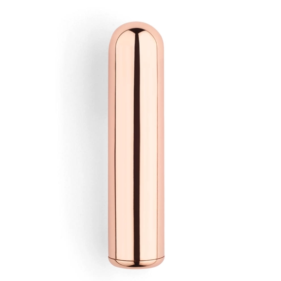 Rechargeable waterproof bullet vibrator in rose gold.