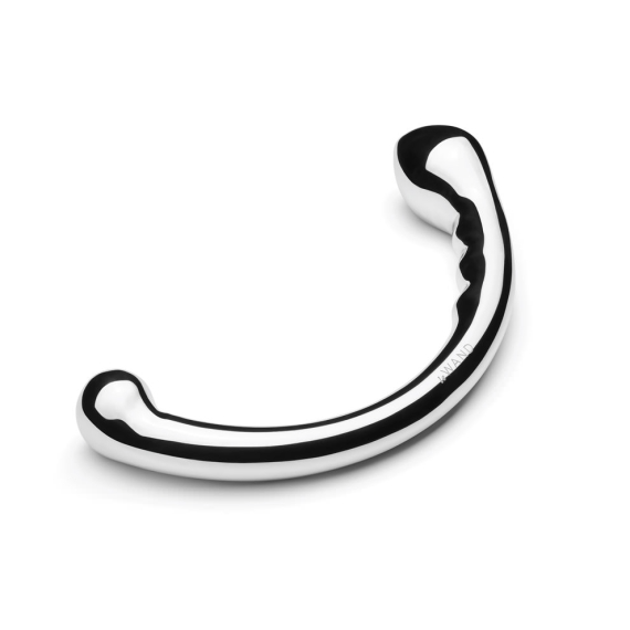 Curved stainless steel wand with a bulbous end and textured grip.