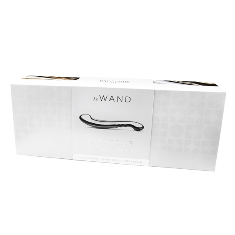 A stainless steel weighted body wand with a curved design.