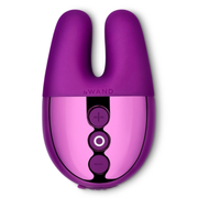 A purple Le Wand Double Vibe vibrator with three control buttons.